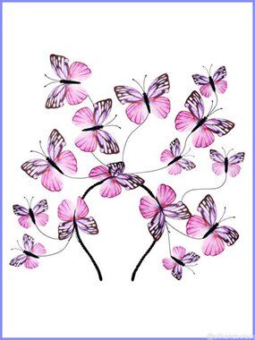 Handmade Butterfly Fascinator Headband Lightweight Plastic One Size